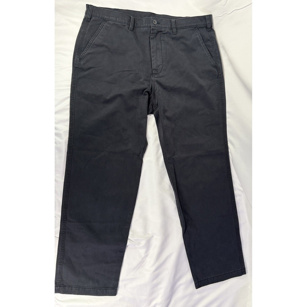 Gap Men Khaki Pants 38X32 Dark Gray Zip Button Slash Pockets Straight Casual